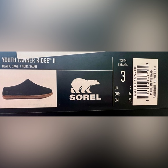 🖤Black Sorel Unisex-Youth Child Lanner Ridge Ii Slipper Size 3✨NEW in Box✨ - Picture 7 of 7